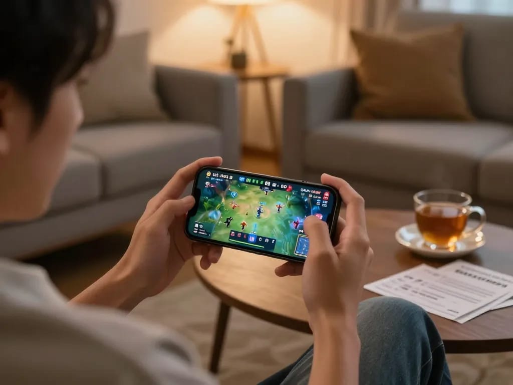 Watch đá gà trực tiếp 88 with excitement in a cozy setting, person engaging with live gameplay.