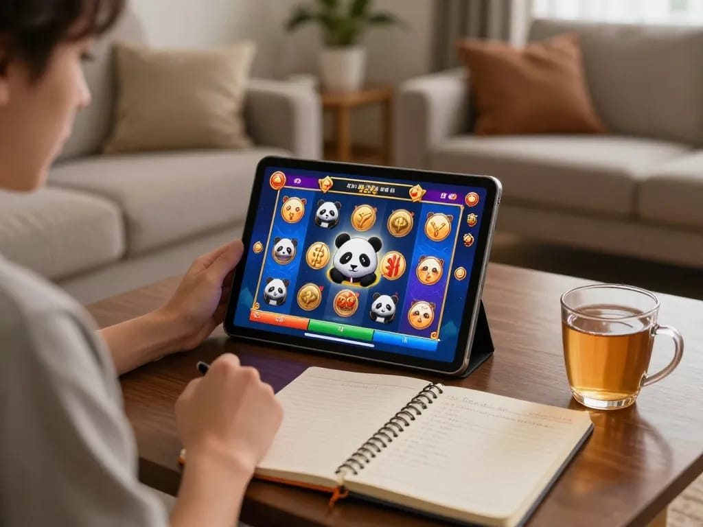 Kegembiraan panda win saat bermain slot online di rumah dalam suasana yang nyaman