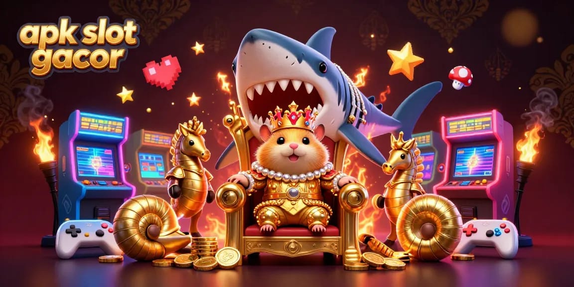 Experience thrilling wins in apk slot gacor games with this vibrant, dynamic casino illustration.