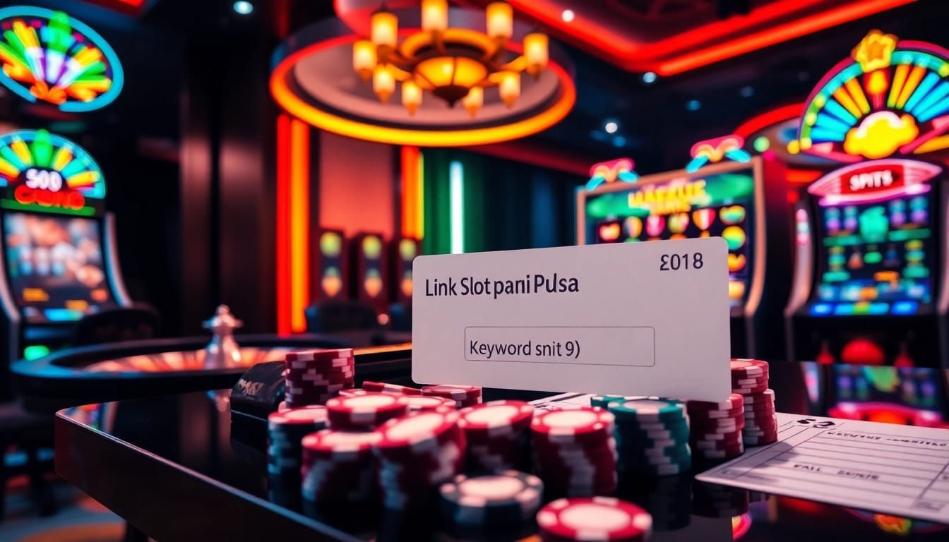 Experience link slot pakai pulsa with vibrant visuals of online casinos and engaging slot machines.