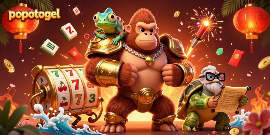 Experience thrilling gaming with popotogel's vibrant slot adventures, featuring immersive characters and colorful casino elements.