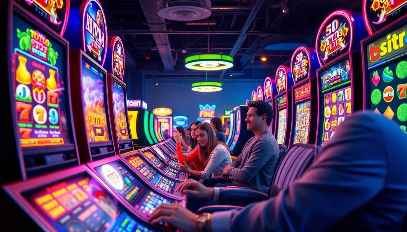 Exciting asupantoto gaming environment showcasing players engaging with slot games and betting interfaces.