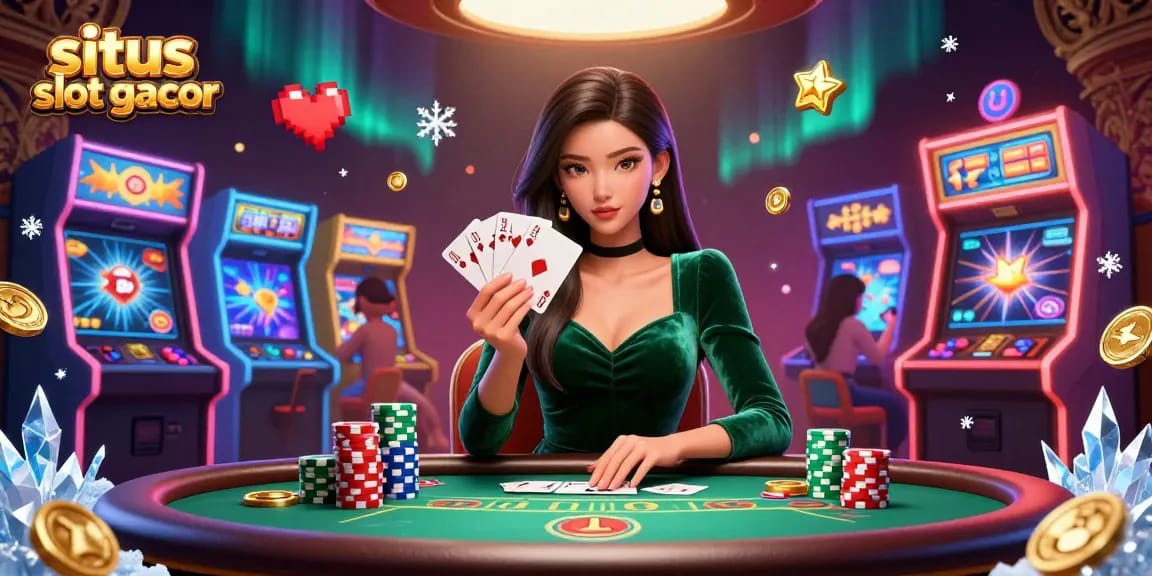 Winning hand displayed at a luxury poker table in the situs slot gacor scene.