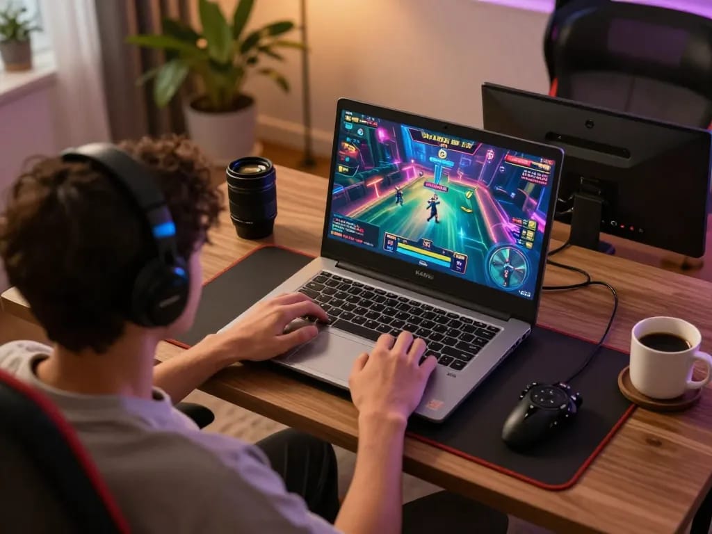 KADAL 778 player engaging in captivating online gameplay on a modern setup with dynamic gaming graphics