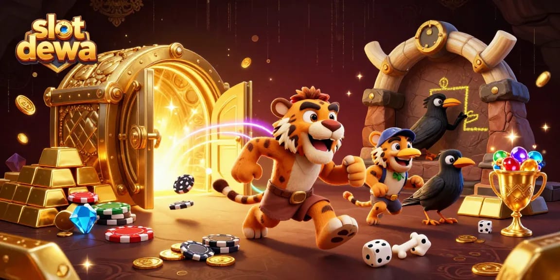 Menangkan permainan slot dewa dengan ilustrasi kasino prasejarah penuh keberuntungan.