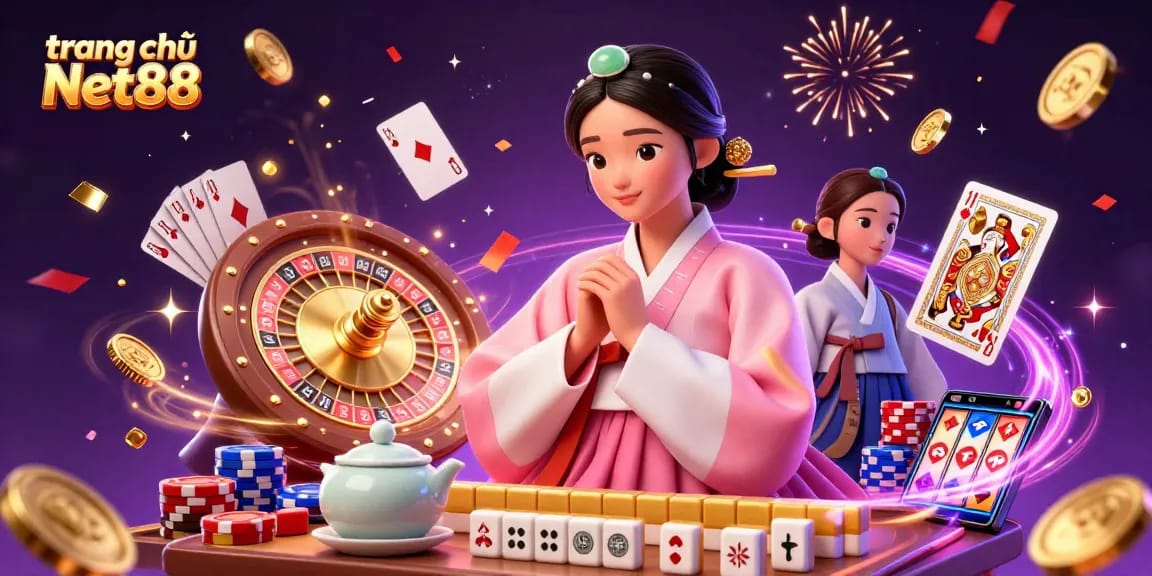 Experience the thrills of trang chủ Net88 with a dynamic 3D casino illustration showcasing exciting gaming elements.