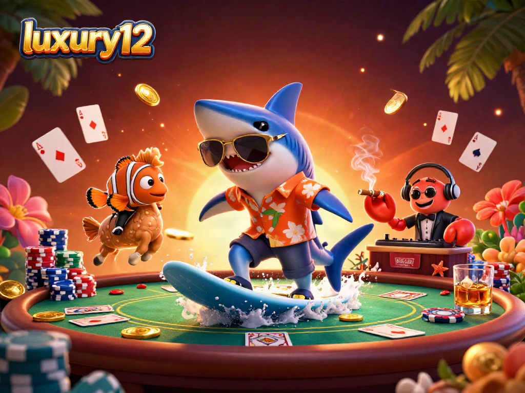 Engage with luxury12 on a dynamic casino adventure featuring vibrant characters and game elements.