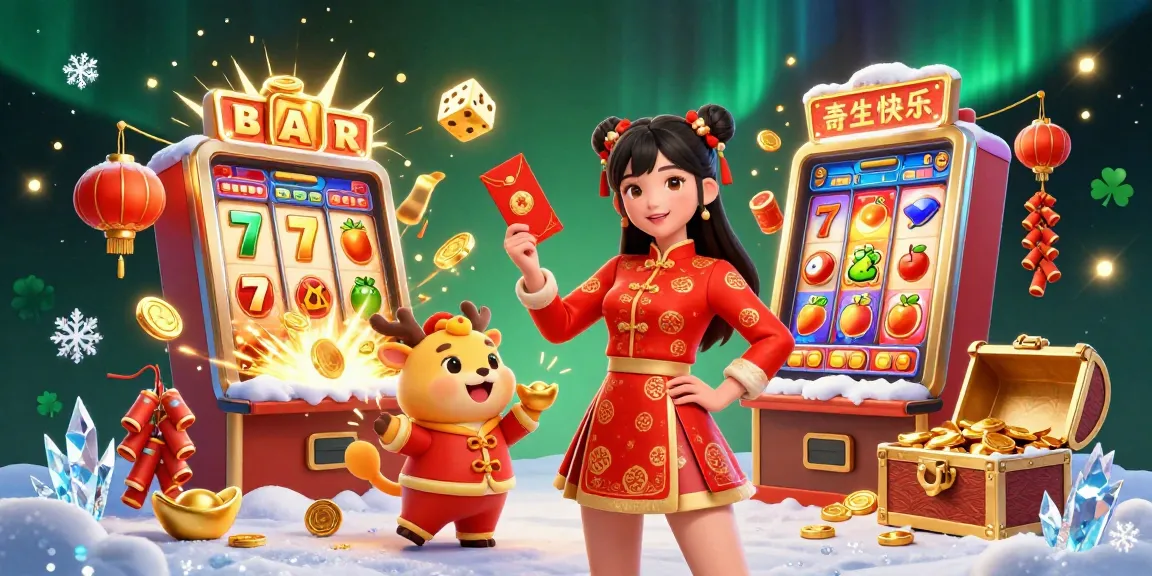 Play and win on slot gacor with vibrant Asian New Year celebration elements, showcasing jackpot excitement.