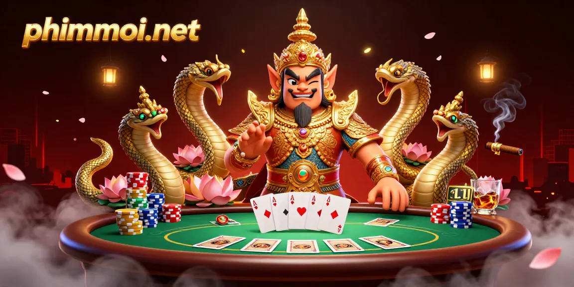 Play at phimmoi-net's vibrant casino scene with a friendly guardian and dynamic game elements.
