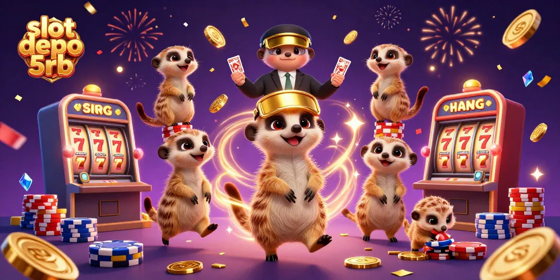 Experience excitement with slot depo 5rb as meerkats manage a vibrant casino.