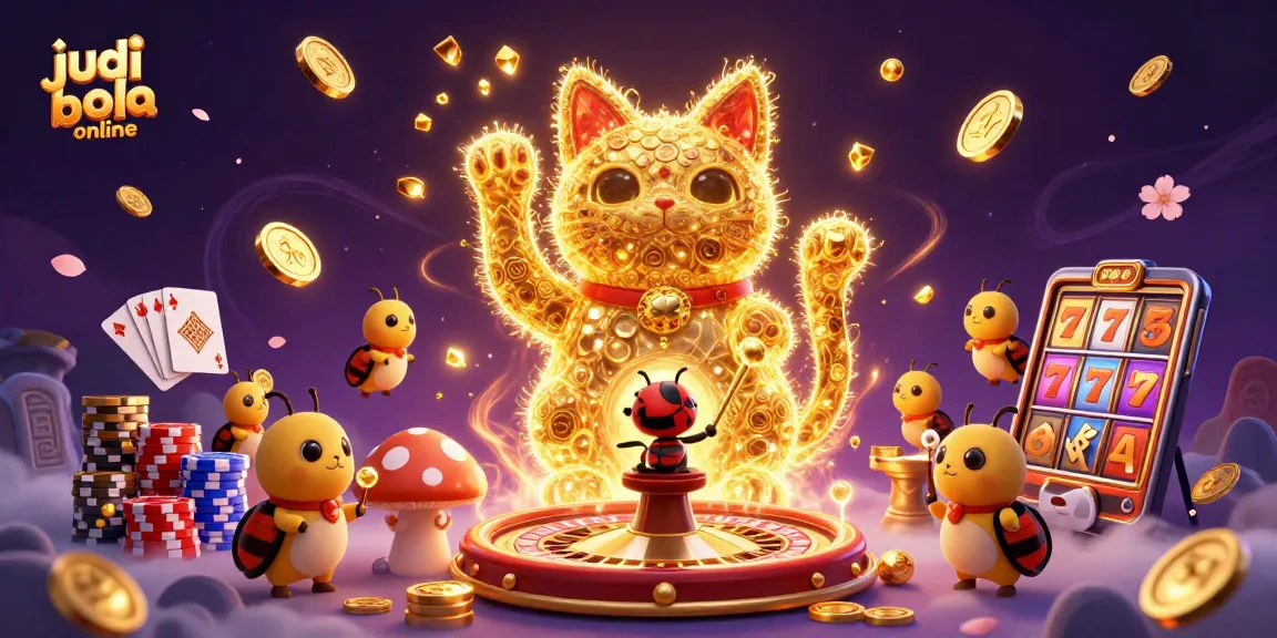Engage with judi bola online in this vibrant casino-themed digital art illustration.