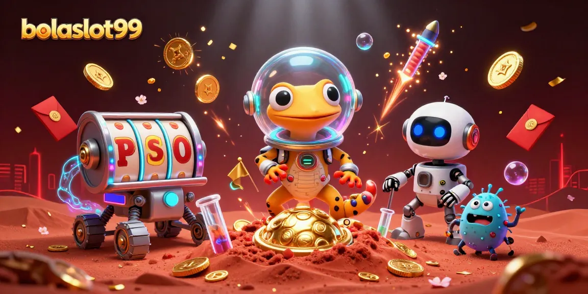 Experience the thrill of bolaslot99 with vibrant slots and energetic Martian characters.