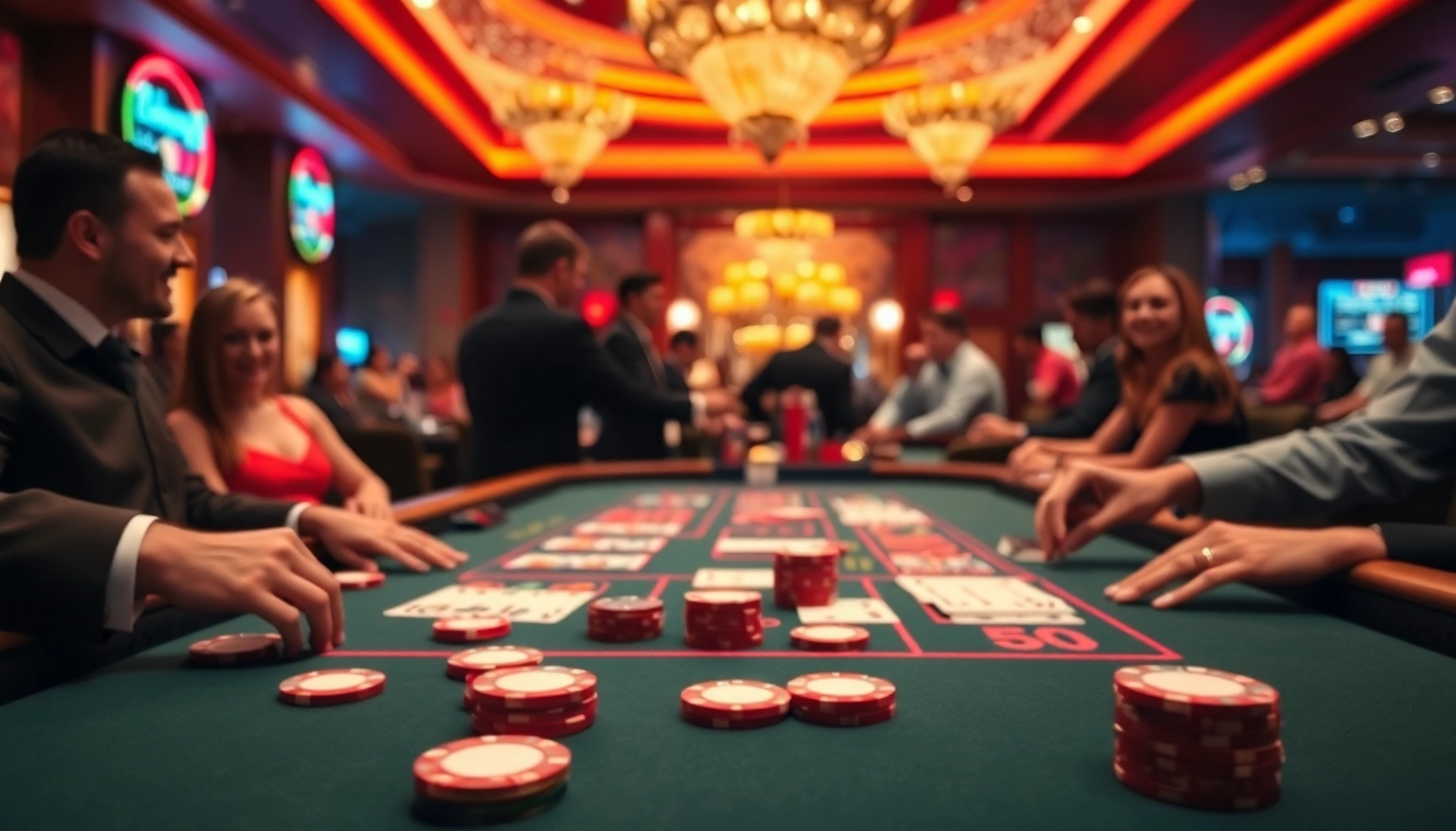 Memenangkan permainan buntogel di meja kasino yang mewah dan penuh warna.