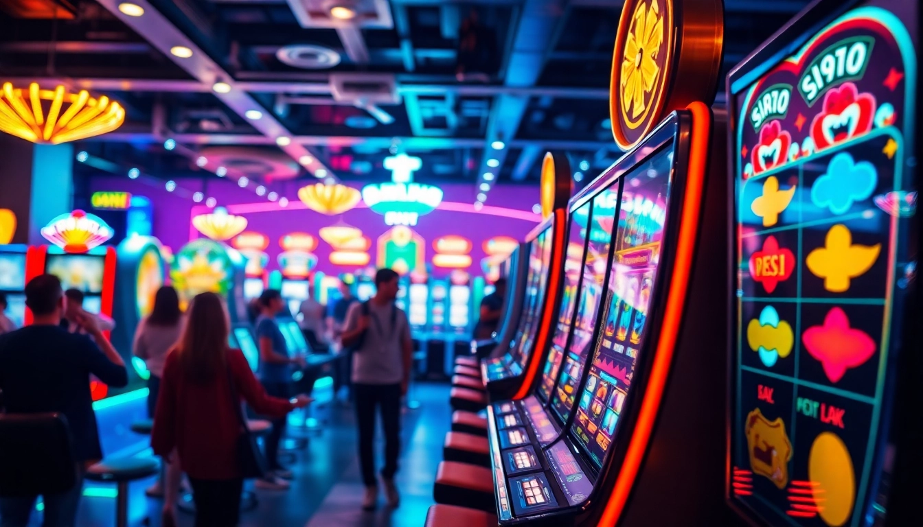 Menang besar di slot gacor dengan antusiasme pemain di kasino yang cerah.