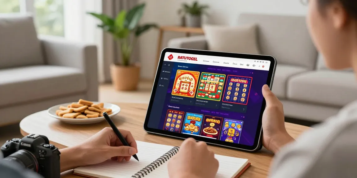 Pengguna RATUTOGEL menikmati layanan taruhan togel online dengan antarmuka yang menarik.