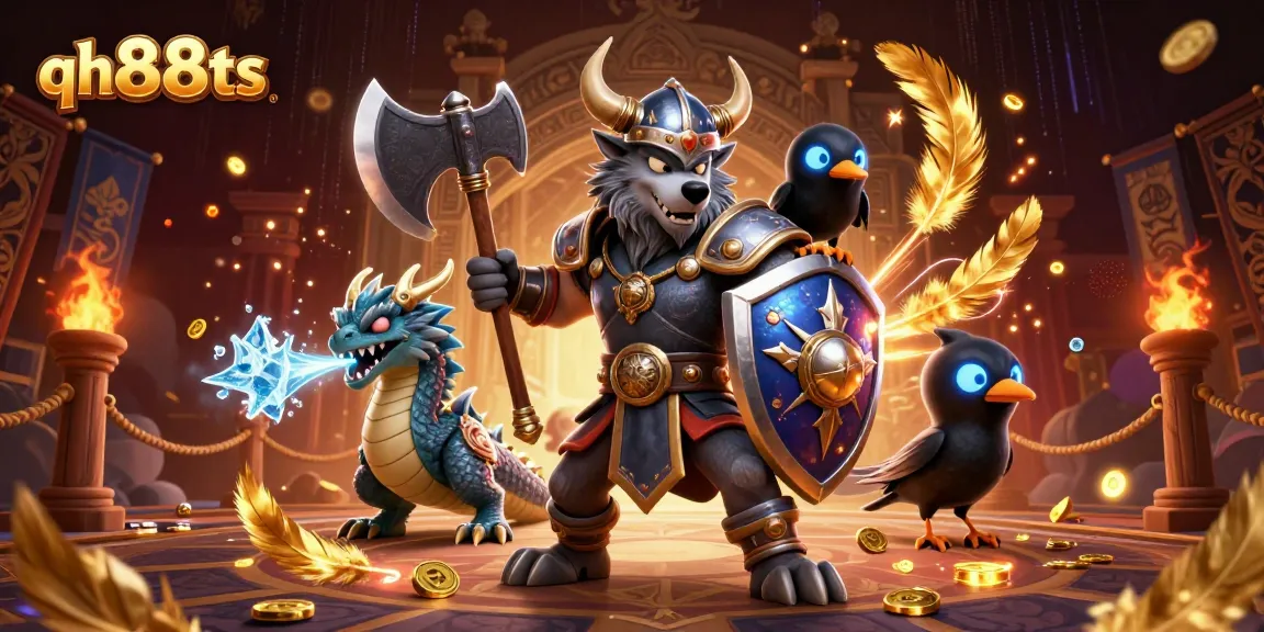 Engage thrilling casino battles with the heroic Viking wolf and dragon at qh88ts