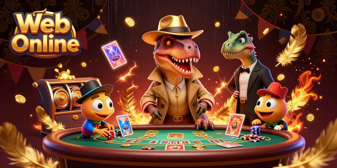 Experience thrilling gameplay with Web Online featuring dynamic characters in an interactive casino scene.