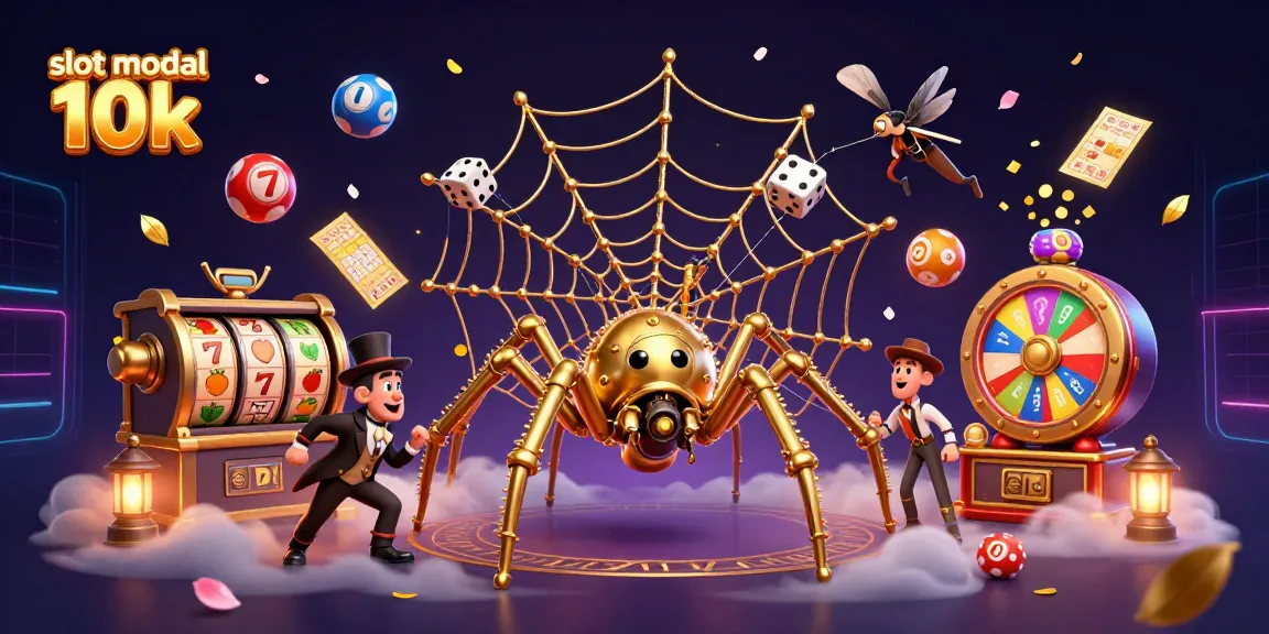 Permainan slot modal 10k dengan karakter 3D yang menghibur di langit kasino yang megah.