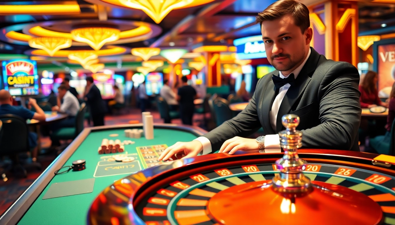 Arushoki tampak dalam aksi permainan roulette di kasino yang sibuk.