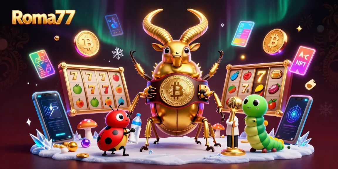 Engage in thrilling gameplay with Roma77 featuring exciting slot elements and vibrant casino graphics.