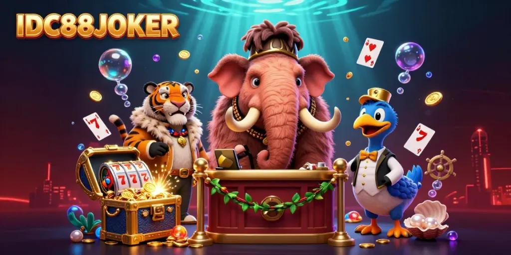 Experience the vibrant world of IDC88JOKER with engaging slots and casino characters.