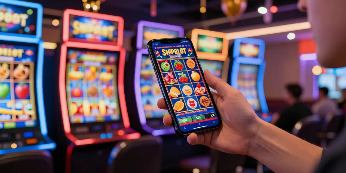 Permainan slot Sniperslot yang menarik dengan antarmuka kasino online dan simbol mesin slot yang berwarna-warni.