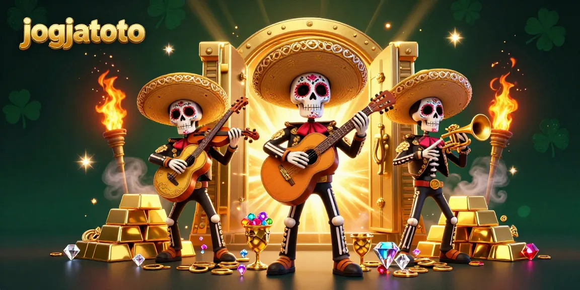 Play at jogjatoto with vibrant 3D mariachi skeletons and dazzling treasures to win!