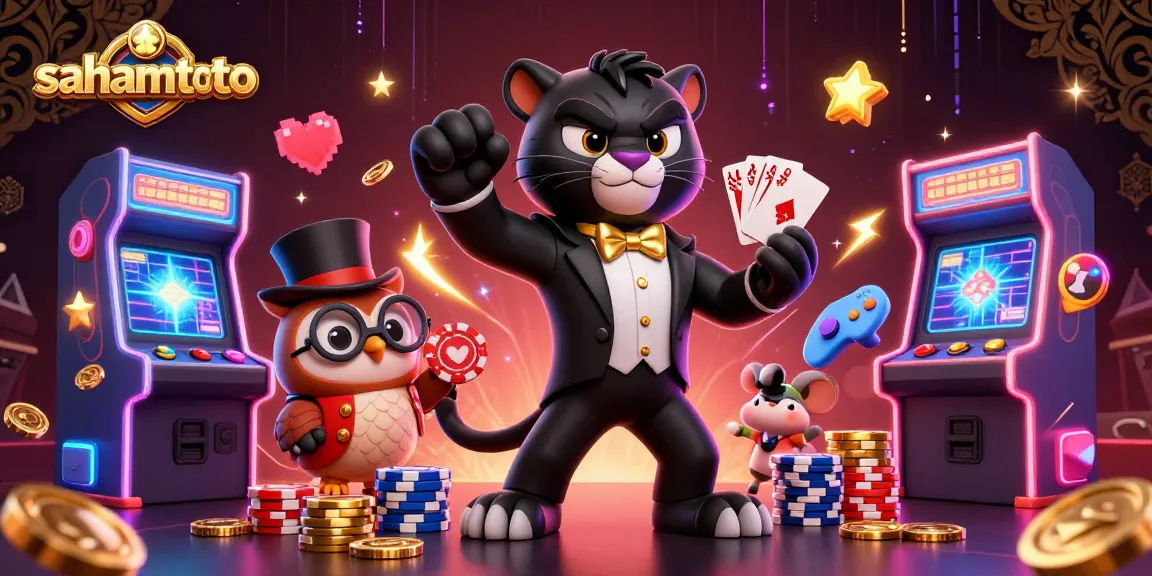 Gambarkan sahamtoto saat bermain kartu di kasino dengan karakter unik yang ceria.