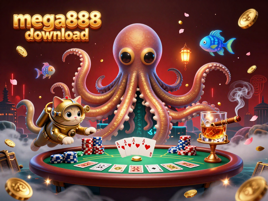 Muat turun mega888 dengan pengalaman slot yang mengujakan dan potensi kemenangan tinggi dalam ilustrasi kasino digital.