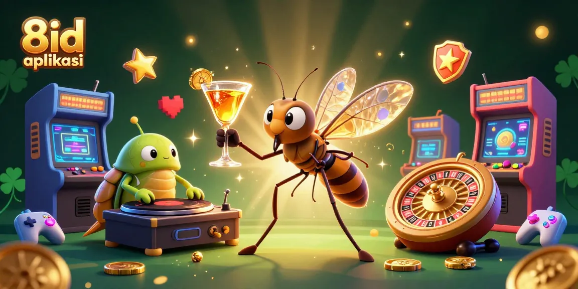 Experience the excitement of 8id aplikasi with vibrant slot games and glowing casino elements.