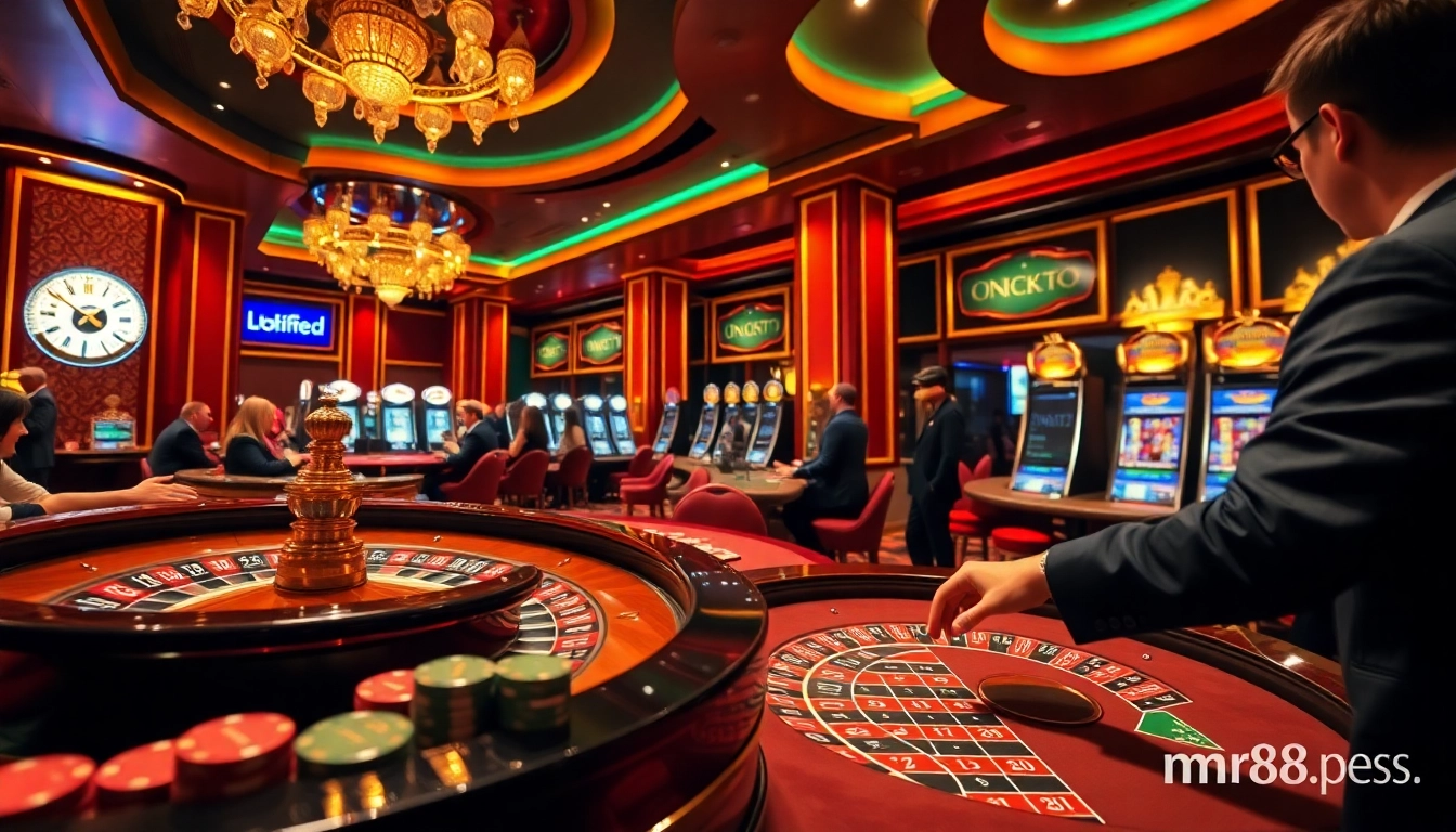 Engaging casino scene at https://mm88.press/ with roulette wheel and poker chips showcasing excitement.
