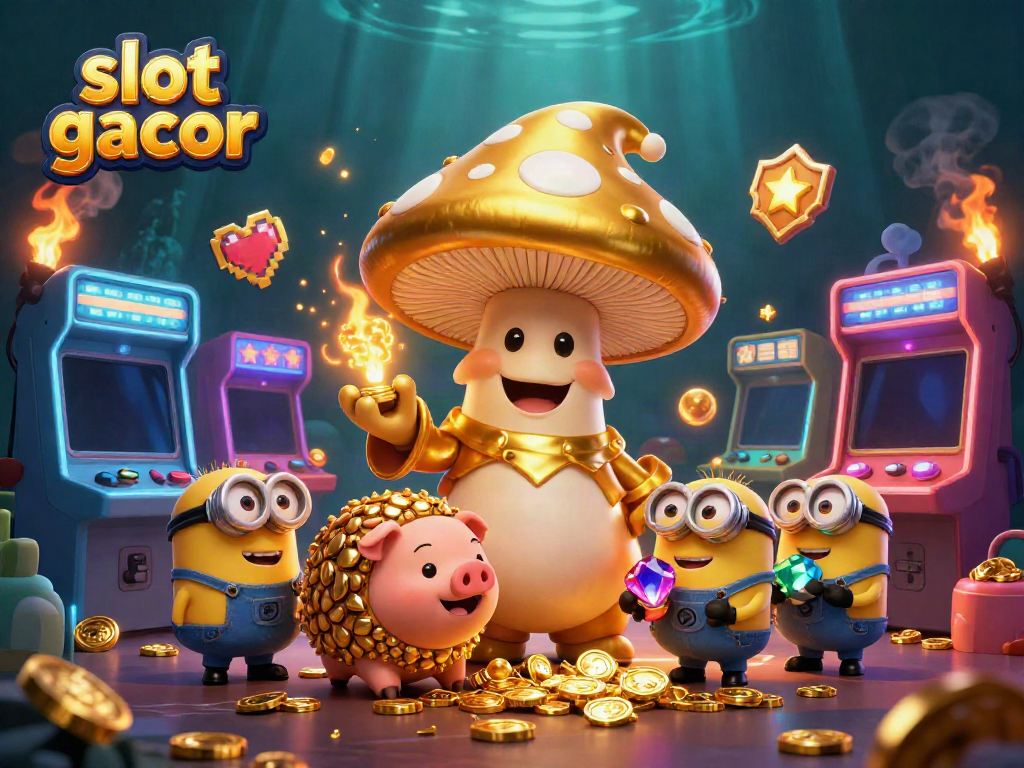 Experience thrilling slot gacor action with a vibrant 3D illustration showcasing magical characters and colorful game elements.