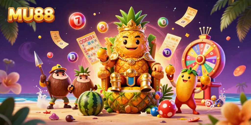Experience the excitement of MU88 with vibrant casino characters and elements in dynamic action.