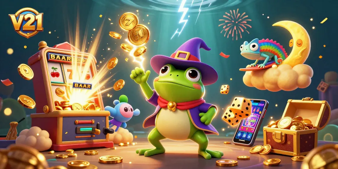 Menangkan jackpot dengan v21 melalui slot online penuh koin emas dan simbol keberuntungan yang menarik.