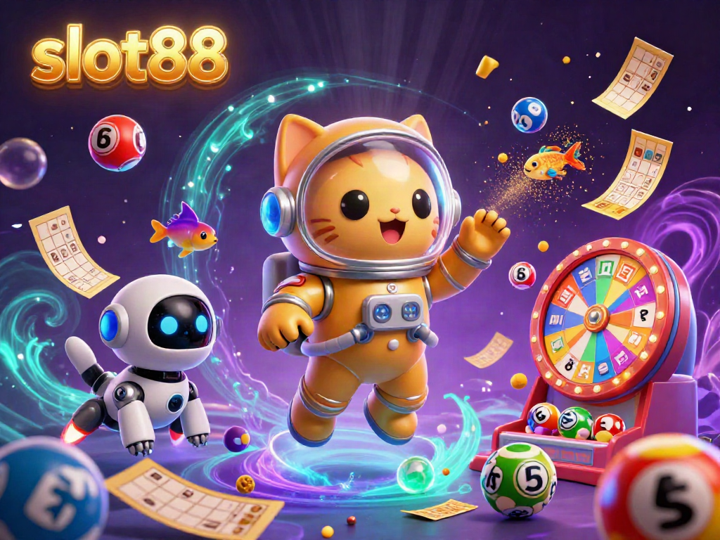 Experience thrilling gameplay with slot88 in a vibrant 3D casino scene filled with excitement.