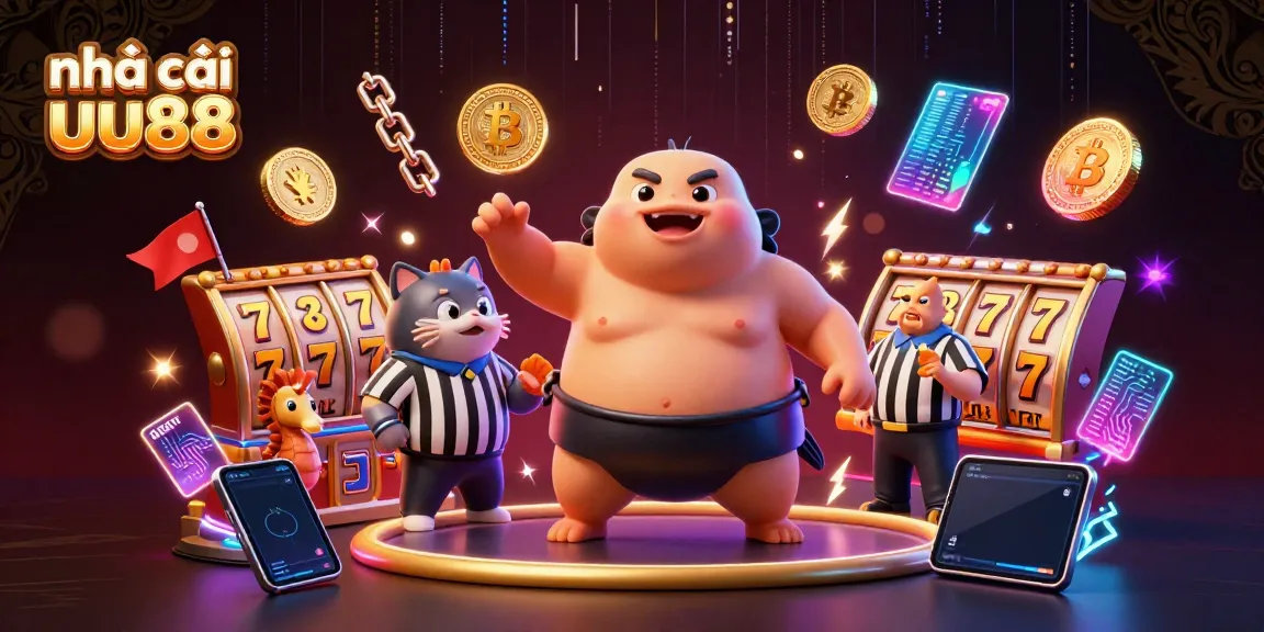 Engage with nhà cái uu88 in a vibrant underwater casino featuring a cartoon fugu and lively decorations.
