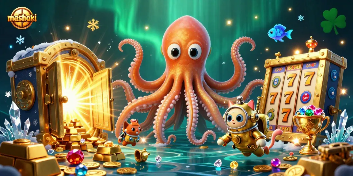 Spin the reels with mashoki's colossal kraken, vintage diving cat, and treasure-filled excitement.