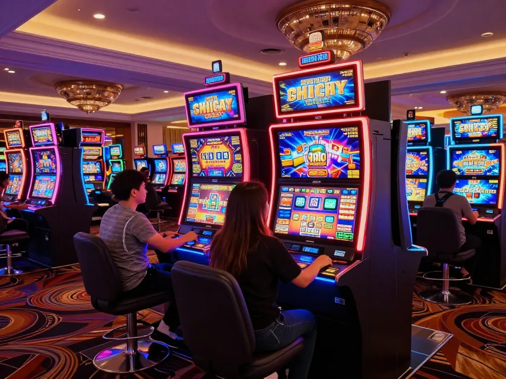 Experience the thrill of King88 slots with vibrant gameplay and excited players in an upscale casino