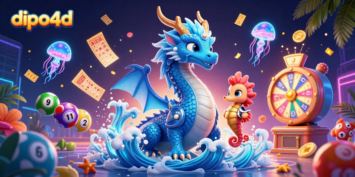 Engage with dipo4d's vibrant lottery scene featuring a water dragon, seahorse knight, and jellyfish.