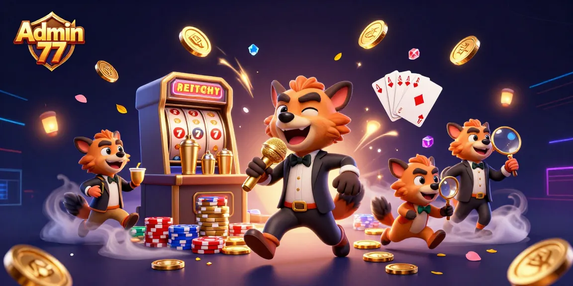 Engage in thrilling gameplay at Admin 77 with vibrant slots and an energetic casino atmosphere.