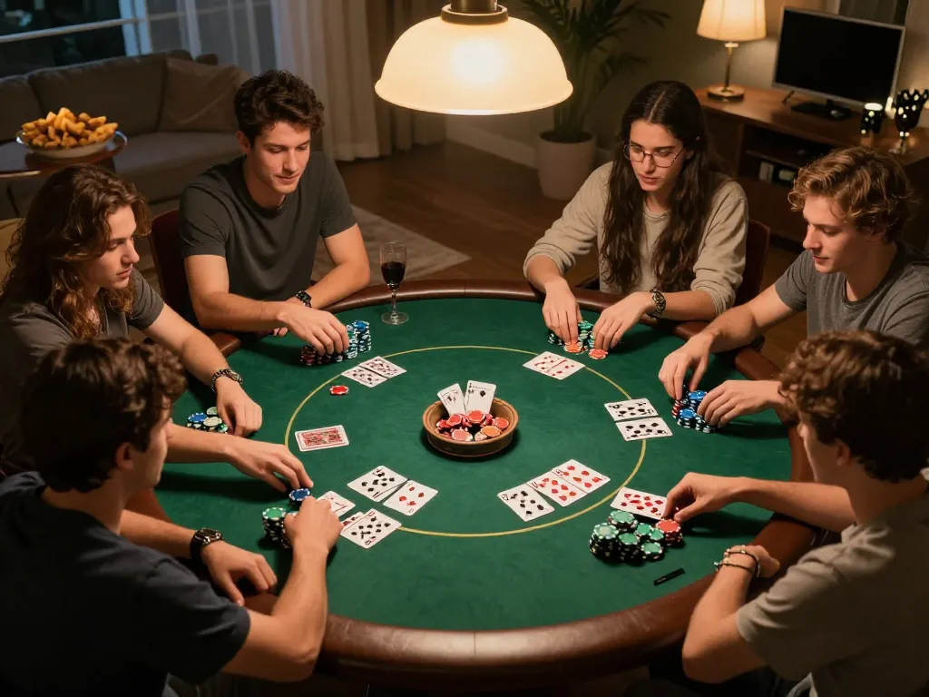 Witness exciting poker gameplay with friends during a thrilling LGOLUX LOGIN night.