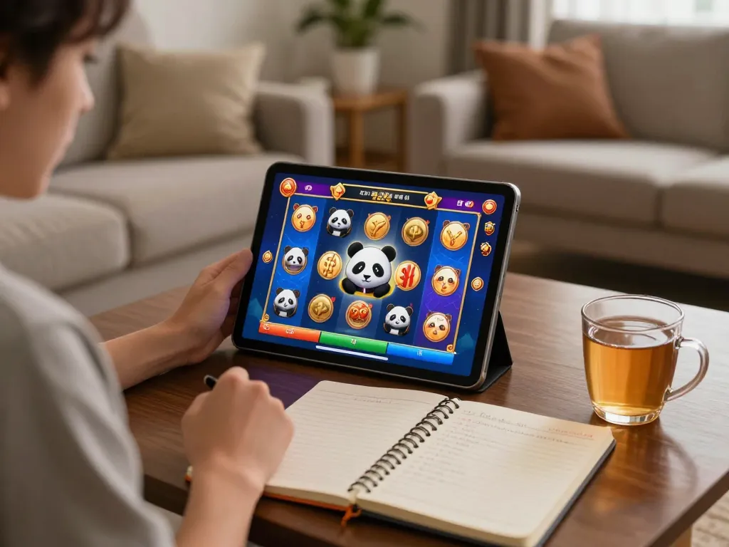 Kegembiraan panda win saat bermain slot online di rumah dalam suasana yang nyaman