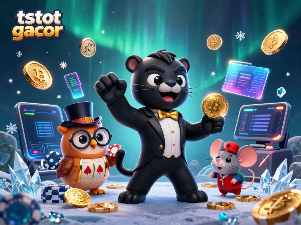 Permainan toto slot gacor yang menegangkan dengan panther elegan dan karakter lucu, memikat pemain.