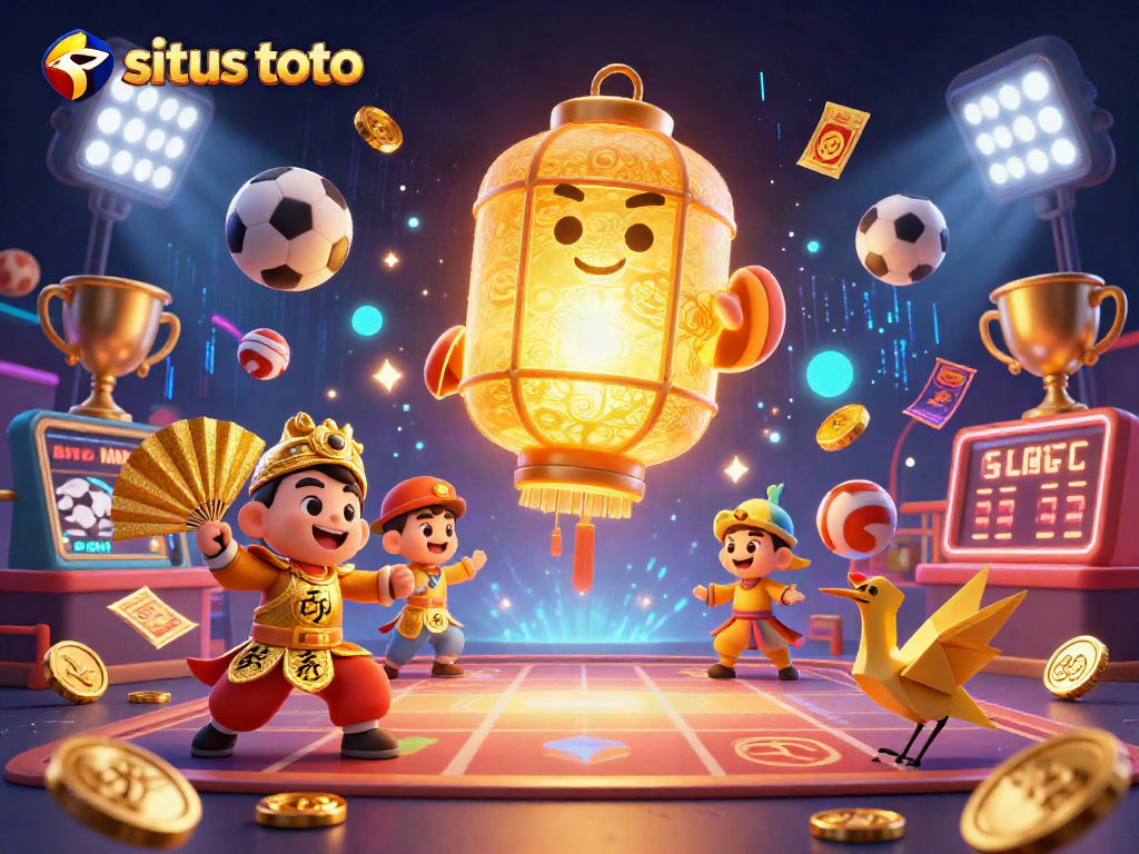 Menangkan permainan situs toto dengan ilustrasi kasino berwarna-warni dan karakter yang menarik.