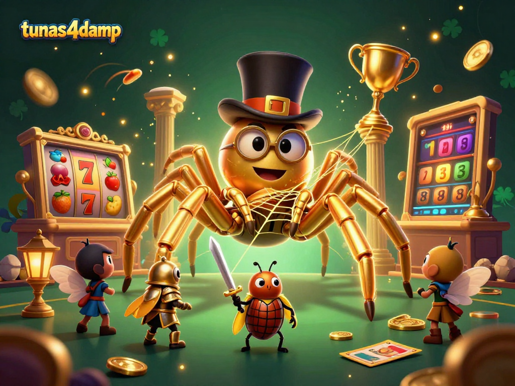 Experience thrilling gaming at tunas4damp with this vibrant 3D casino illustration.