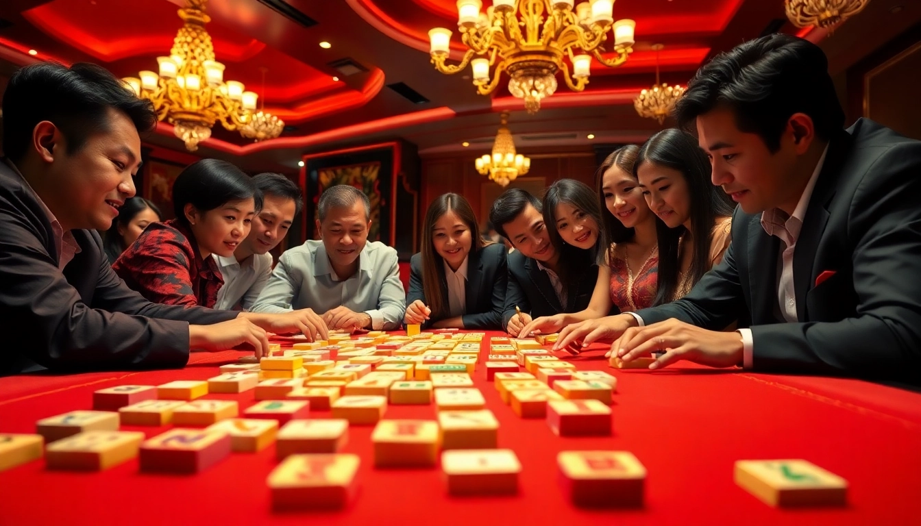 Mainkan link bossmahjong dengan para pemain mahjong yang terlibat di ruangan kasino yang ceria.