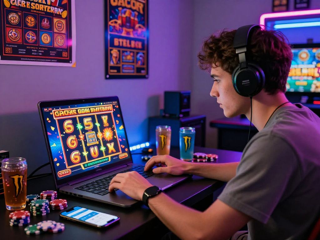 Stres pemain slot gacor di lingkungan permainan yang cerah dan energik