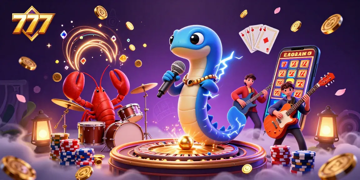Experience thrilling 777 casino action with the electric eel DJ and lively underwater band.