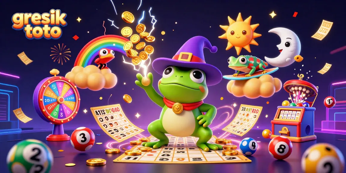 Experience the excitement of gresik toto with a magical illustration of vibrant characters amid lottery elements.
