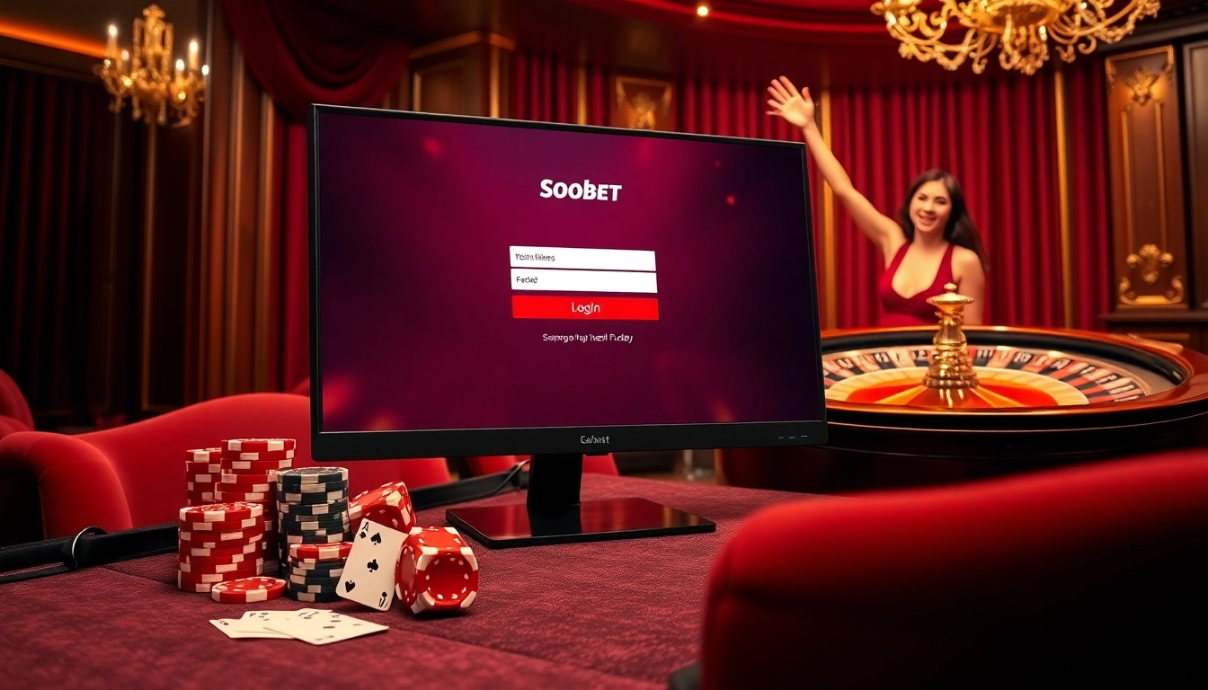 Experience sbobet login terbaru with an exciting online casino setup featuring chips and cards.